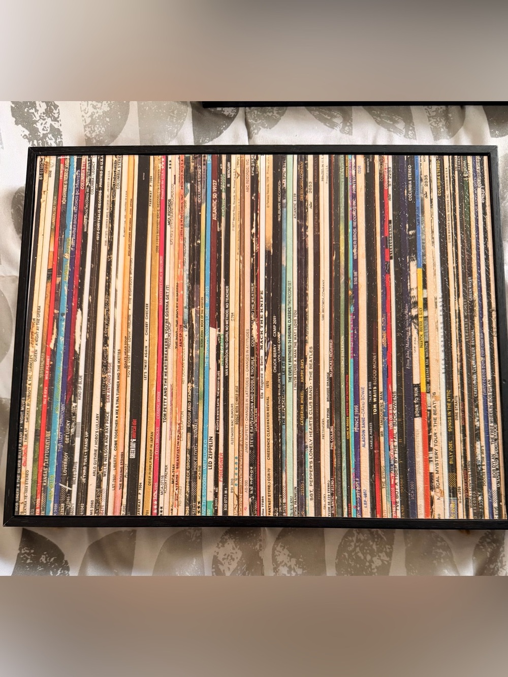 Black frame canvas wall art vinyl records